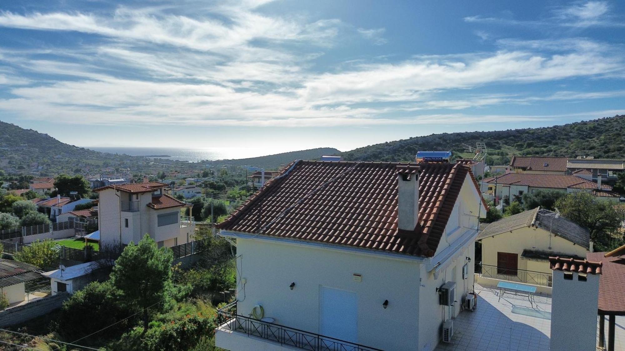 Beautiful Maisonette With A View To The Mountains And The Sea Αγία Μαρίνα Εξωτερικό φωτογραφία